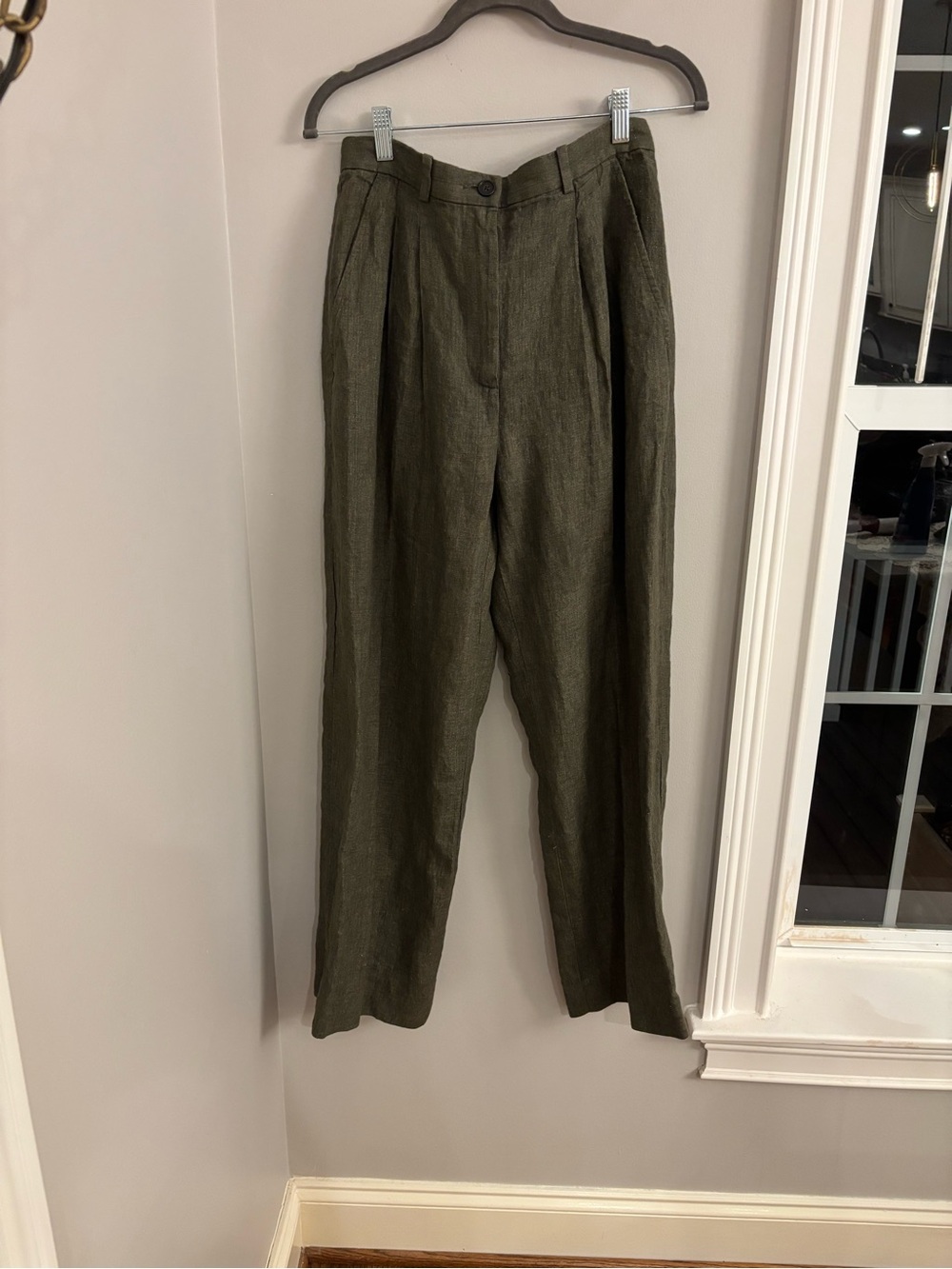 Banana Republic Olive Pleated Chinos